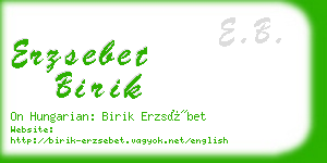 erzsebet birik business card